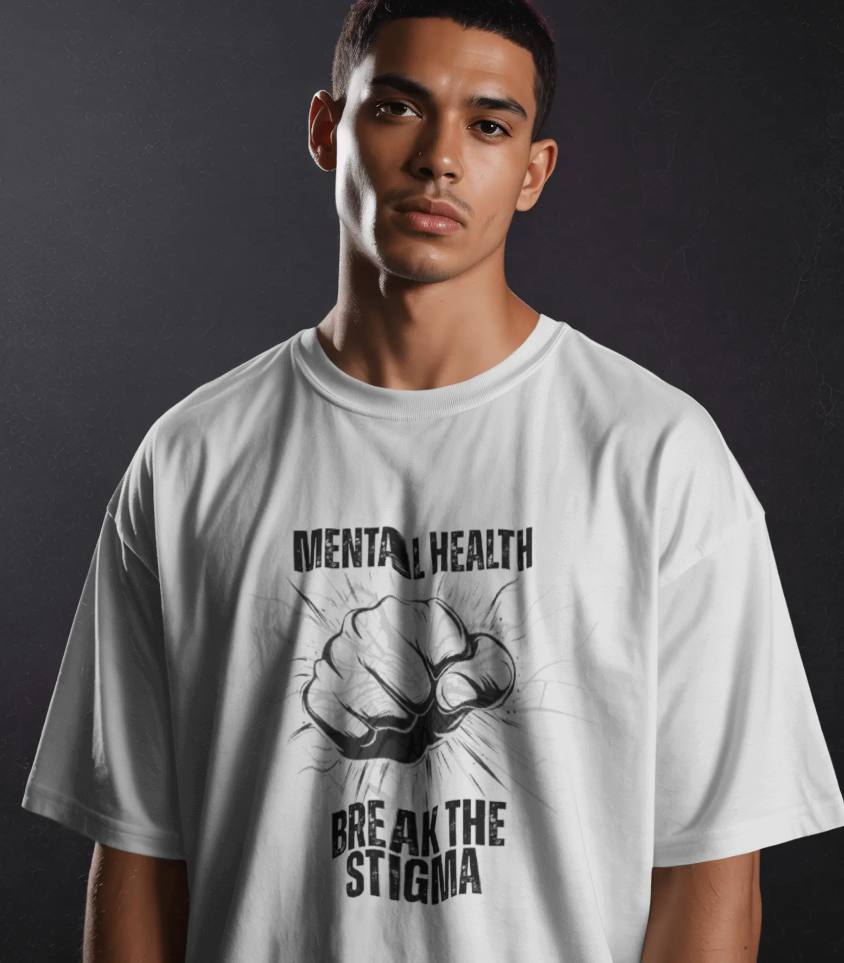 Mental Health Break The Stigma T-Shirt | Fist Graphic Awareness Shirt