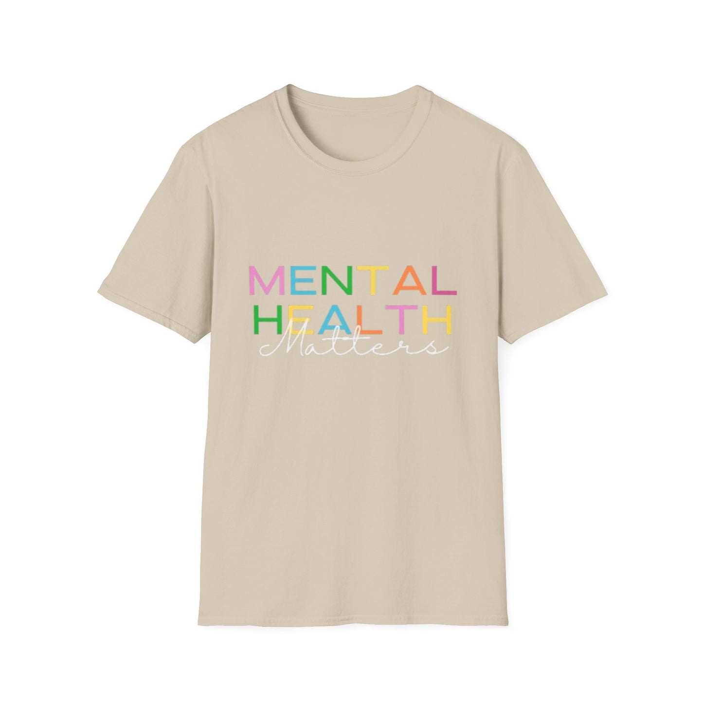 Mental Health Matters T-Shirt | Rainbow Letters