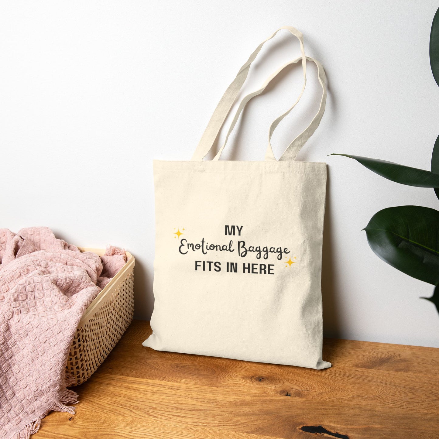 My Emotional Baggage Fits In Here Canvas Tote Bag