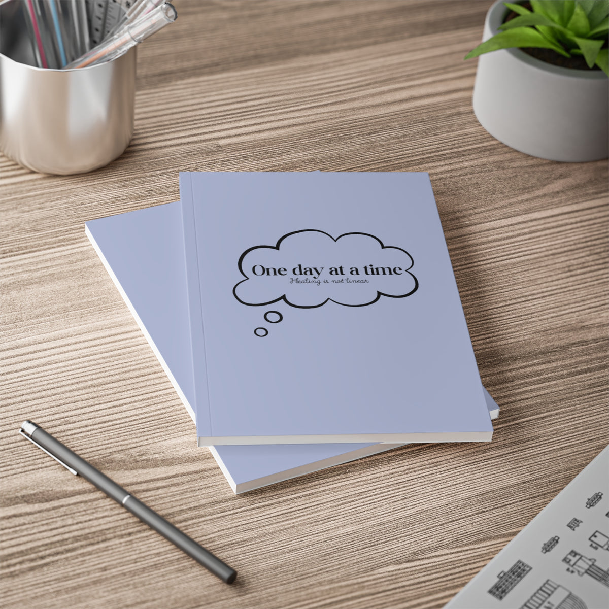 One Day At A Time Healing Is Not Linear Thought Bubble Notebook/Journal A5