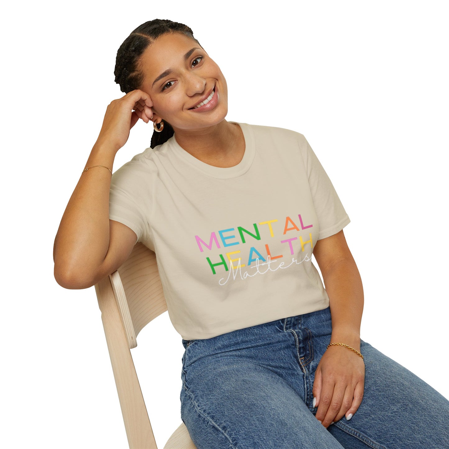 Mental Health Matters T-Shirt | Rainbow Letters