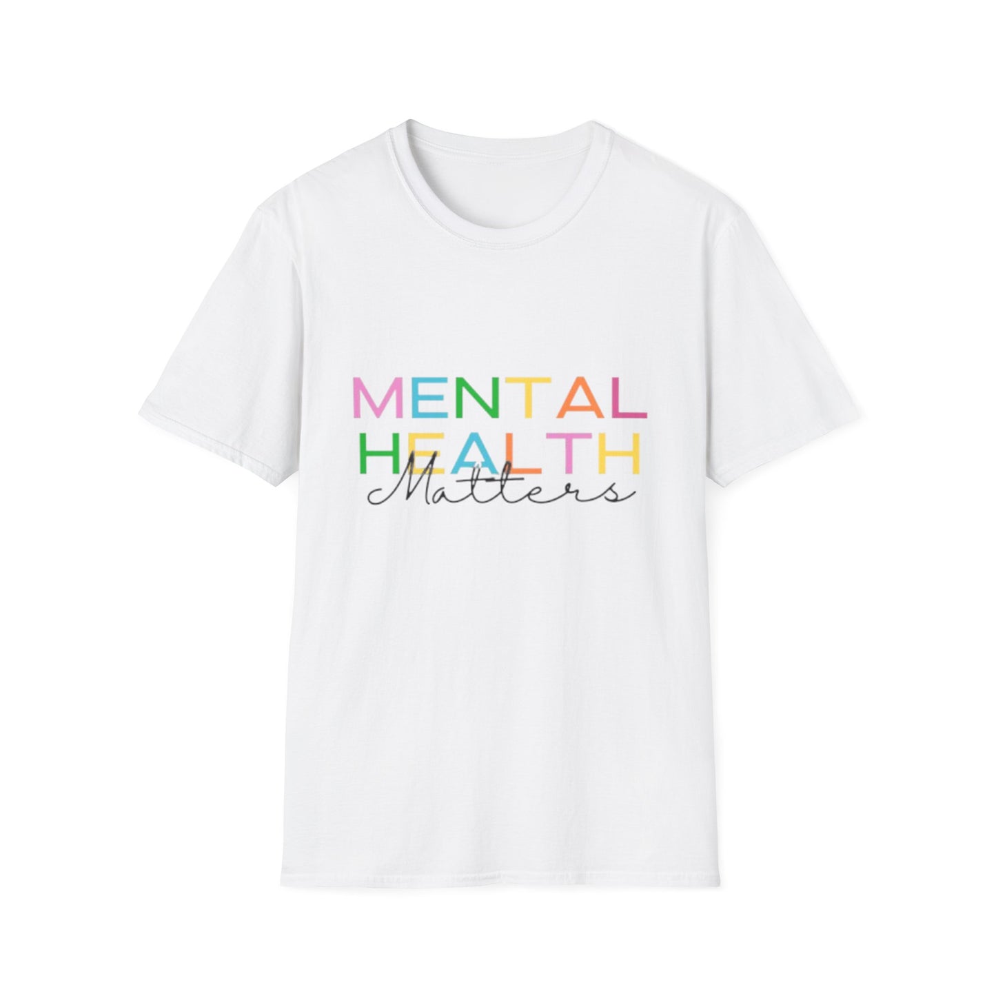 Mental Health Matters T-Shirt | Rainbow Letters