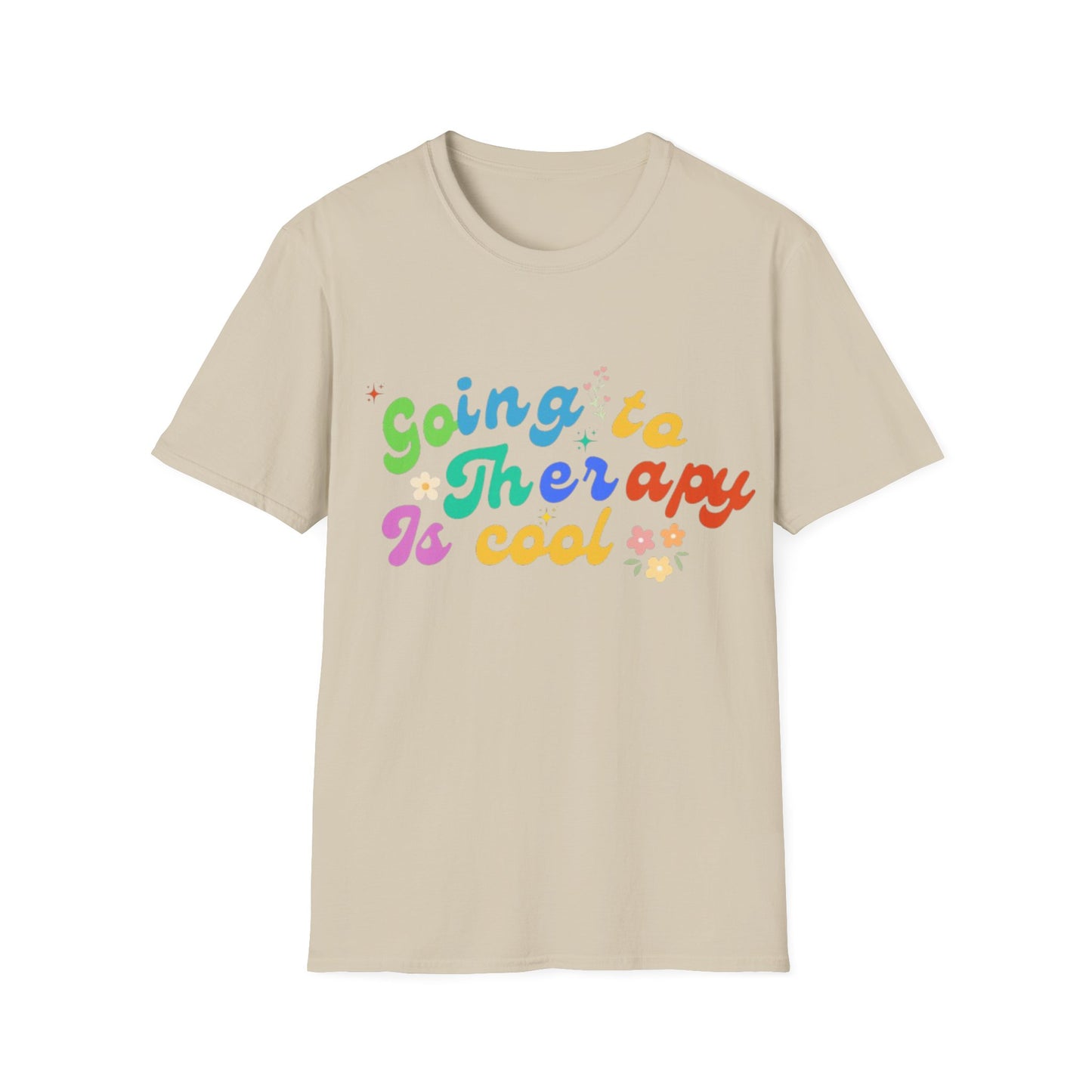 Going to Therapy Is Cool T-Shirt | Rainbow Mental Health Tee