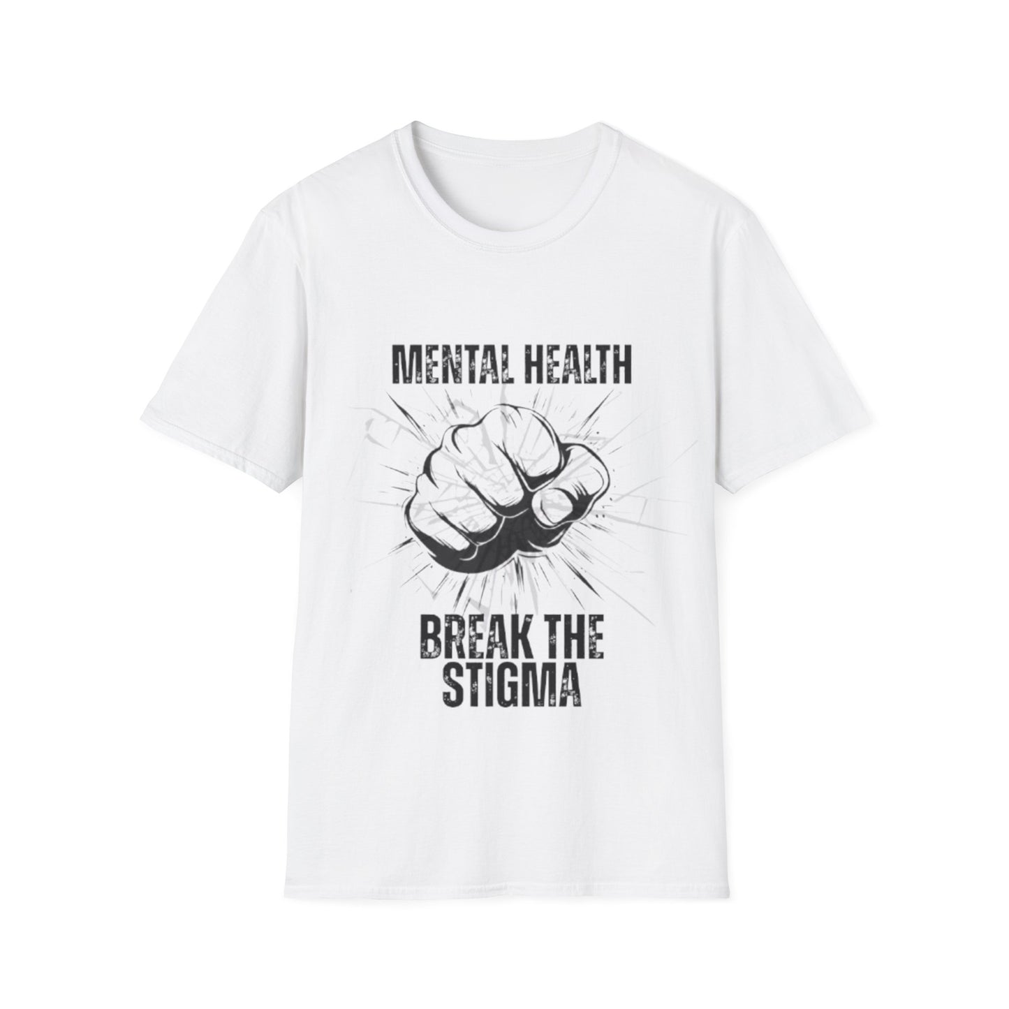 Mental Health Break The Stigma T-Shirt | Fist Graphic Awareness Shirt