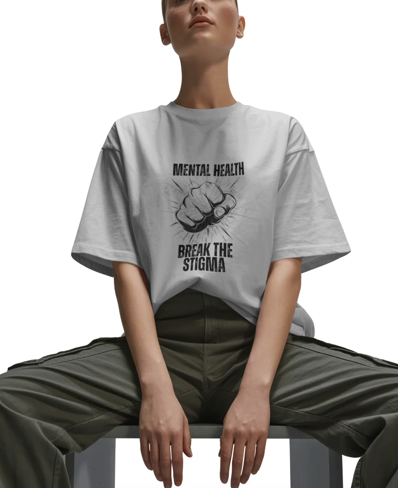 Mental Health Break The Stigma T-Shirt | Fist Graphic Awareness Shirt