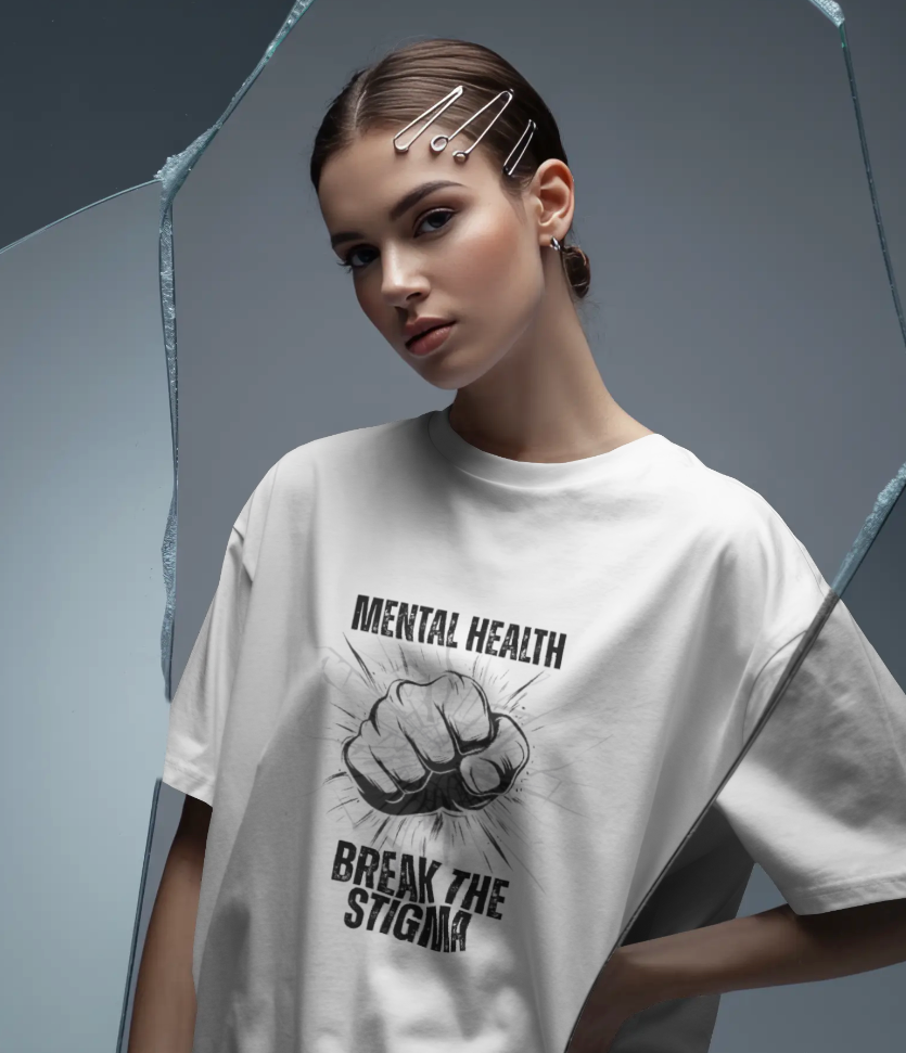Mental Health Break The Stigma T-Shirt | Fist Graphic Awareness Shirt