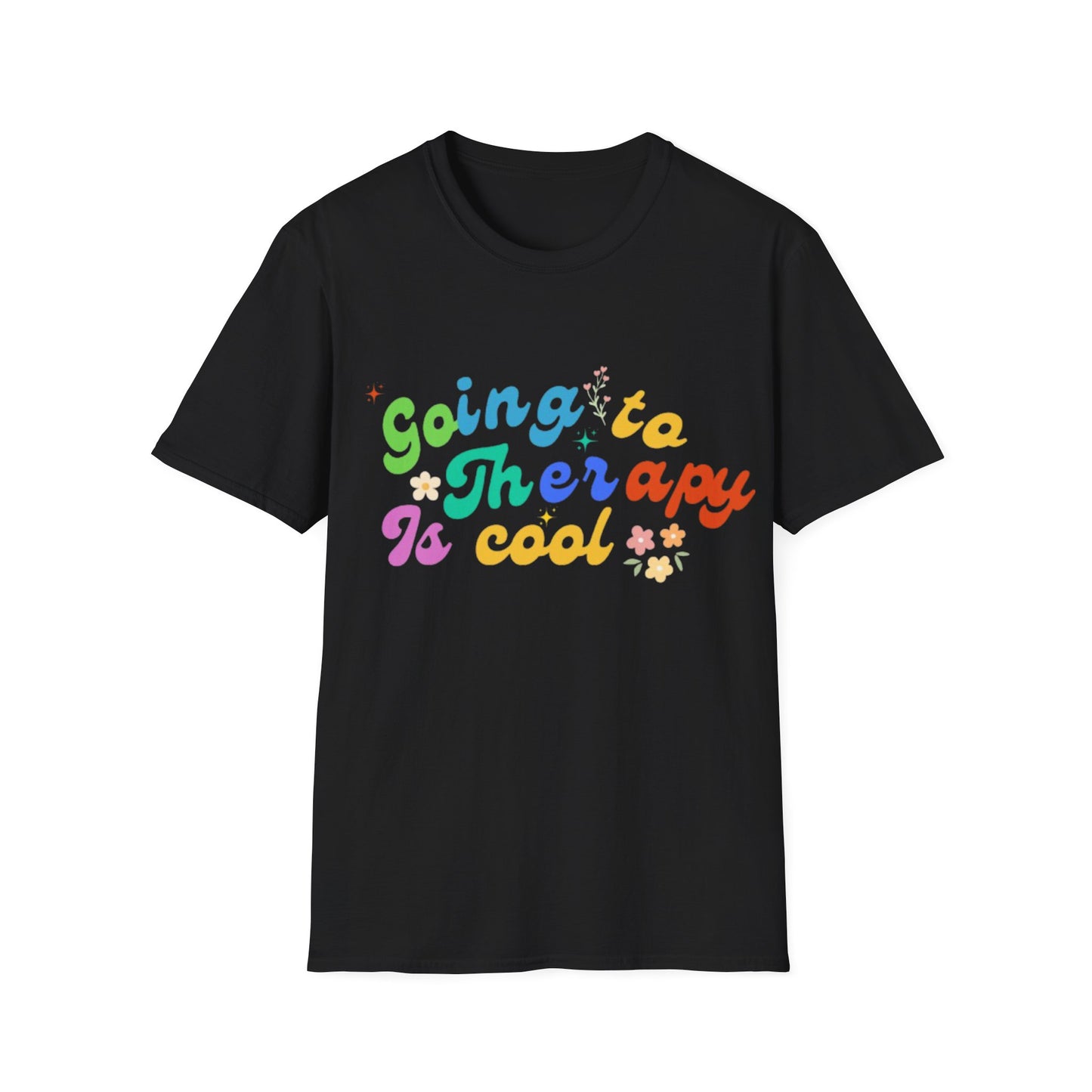 Going to Therapy Is Cool T-Shirt | Rainbow Mental Health Tee