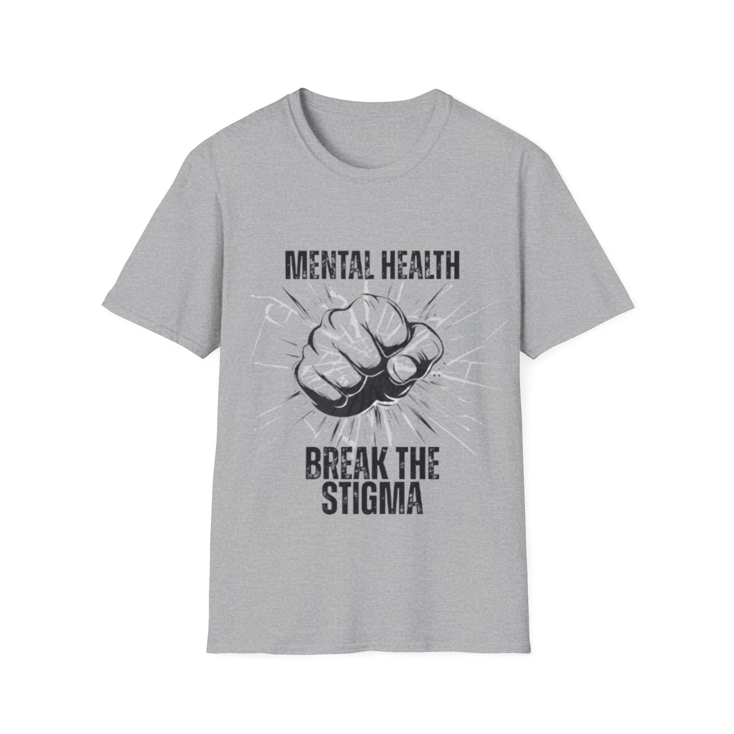 Mental Health Break The Stigma T-Shirt | Fist Graphic Awareness Shirt