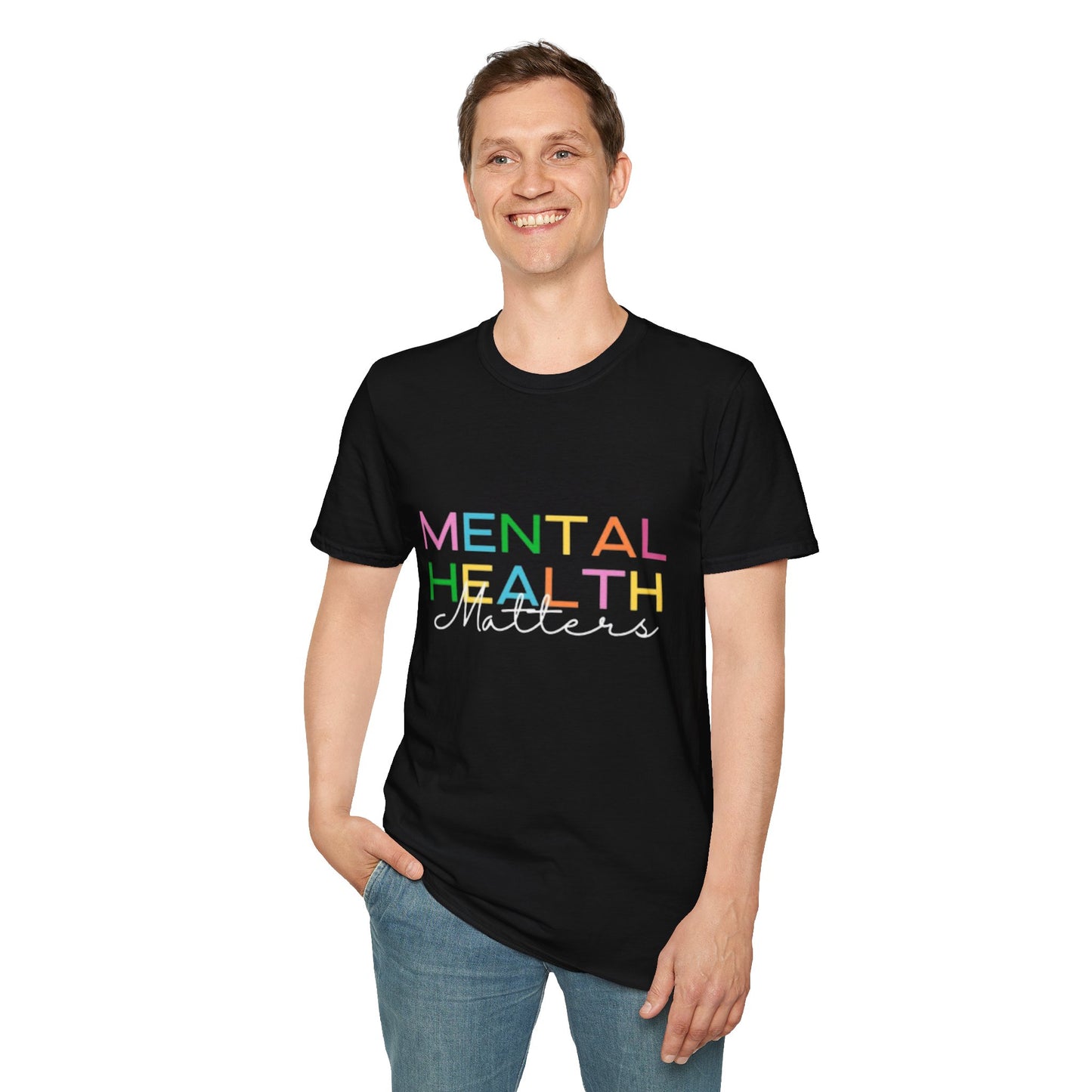 Mental Health Matters T-Shirt | Rainbow Letters
