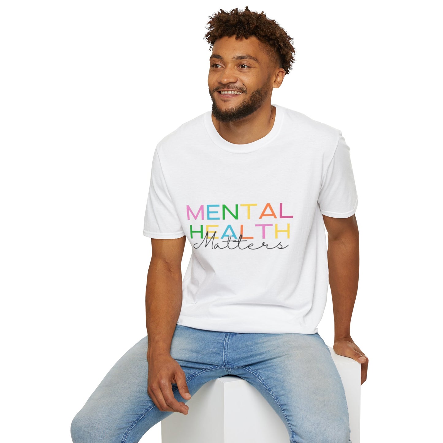 Mental Health Matters T-Shirt | Rainbow Letters