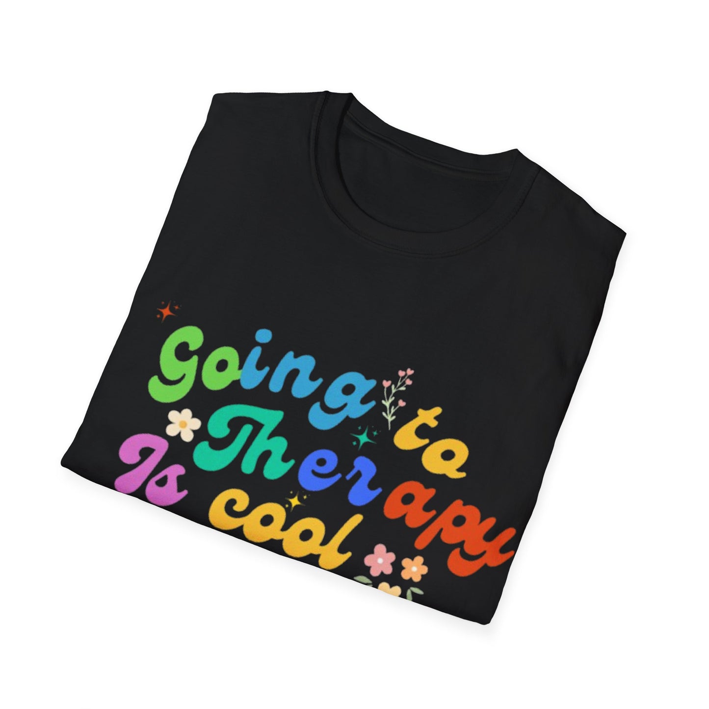 Going to Therapy Is Cool T-Shirt | Rainbow Mental Health Tee