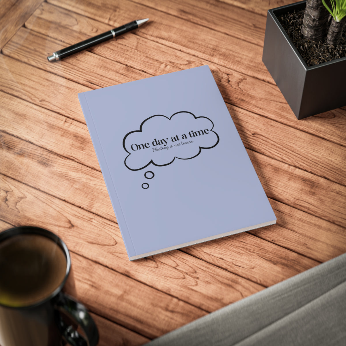 One Day At A Time Healing Is Not Linear Thought Bubble Notebook/Journal A5